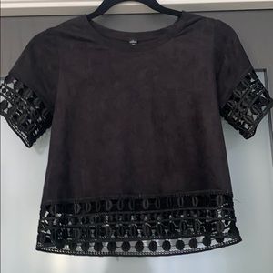 Black top with lace detail